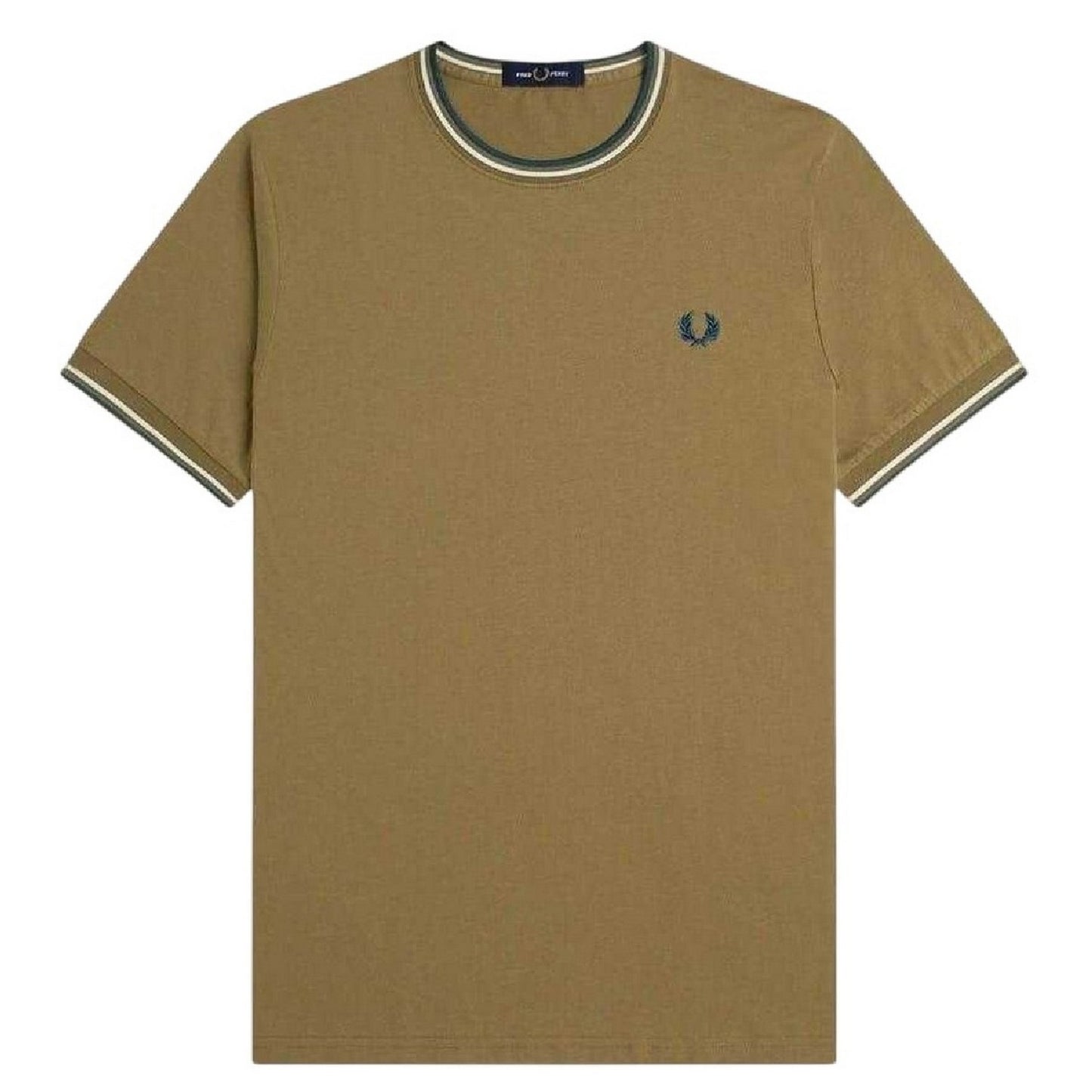Shaded Blue - Front - Fred Perry Mens Tipped T-Shirt