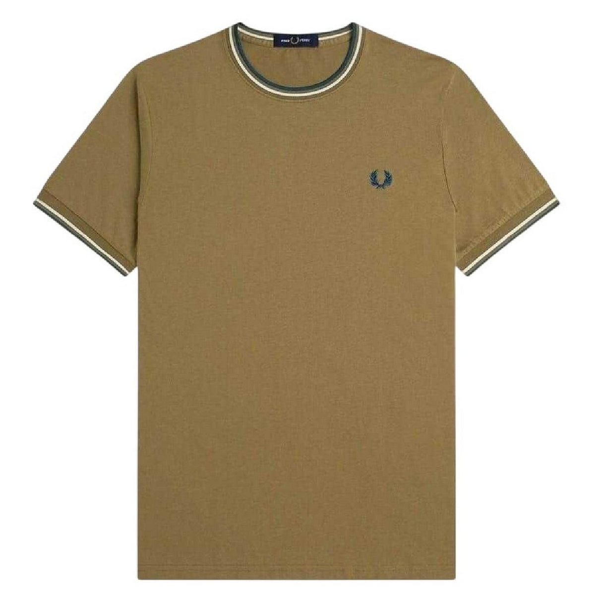 Shaded Blue - Front - Fred Perry Mens Tipped T-Shirt