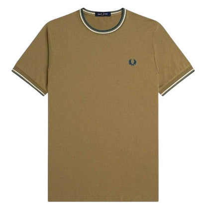 Shaded Blue - Front - Fred Perry Mens Tipped T-Shirt