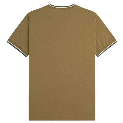 Shaded Blue - Back - Fred Perry Mens Tipped T-Shirt