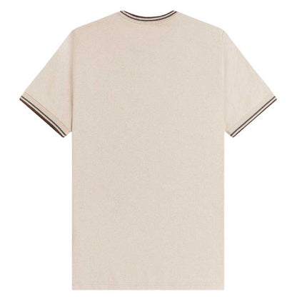 Warm Beige - Back - Fred Perry Mens Tipped T-Shirt