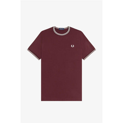 Oxblood - Front - Fred Perry Mens Tipped T-Shirt