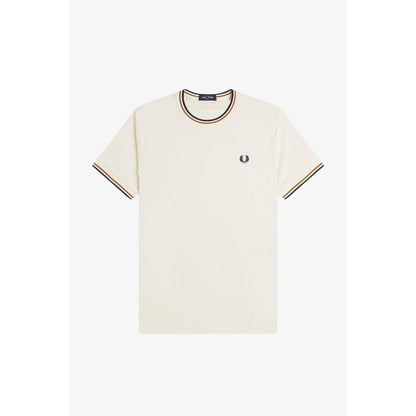 Ecru - Front - Fred Perry Mens Tipped T-Shirt