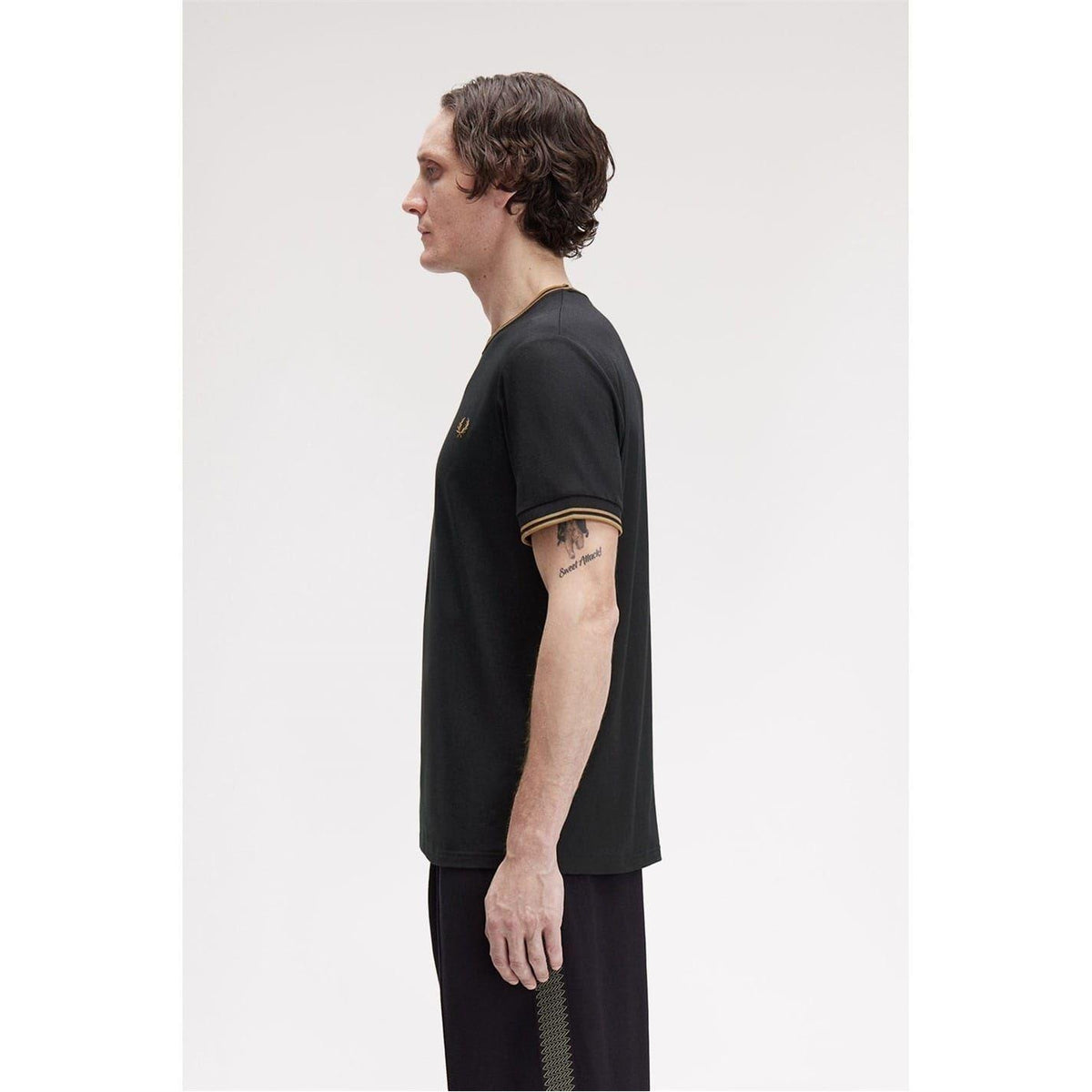 Black-Brown - Lifestyle - Fred Perry Mens Tipped T-Shirt