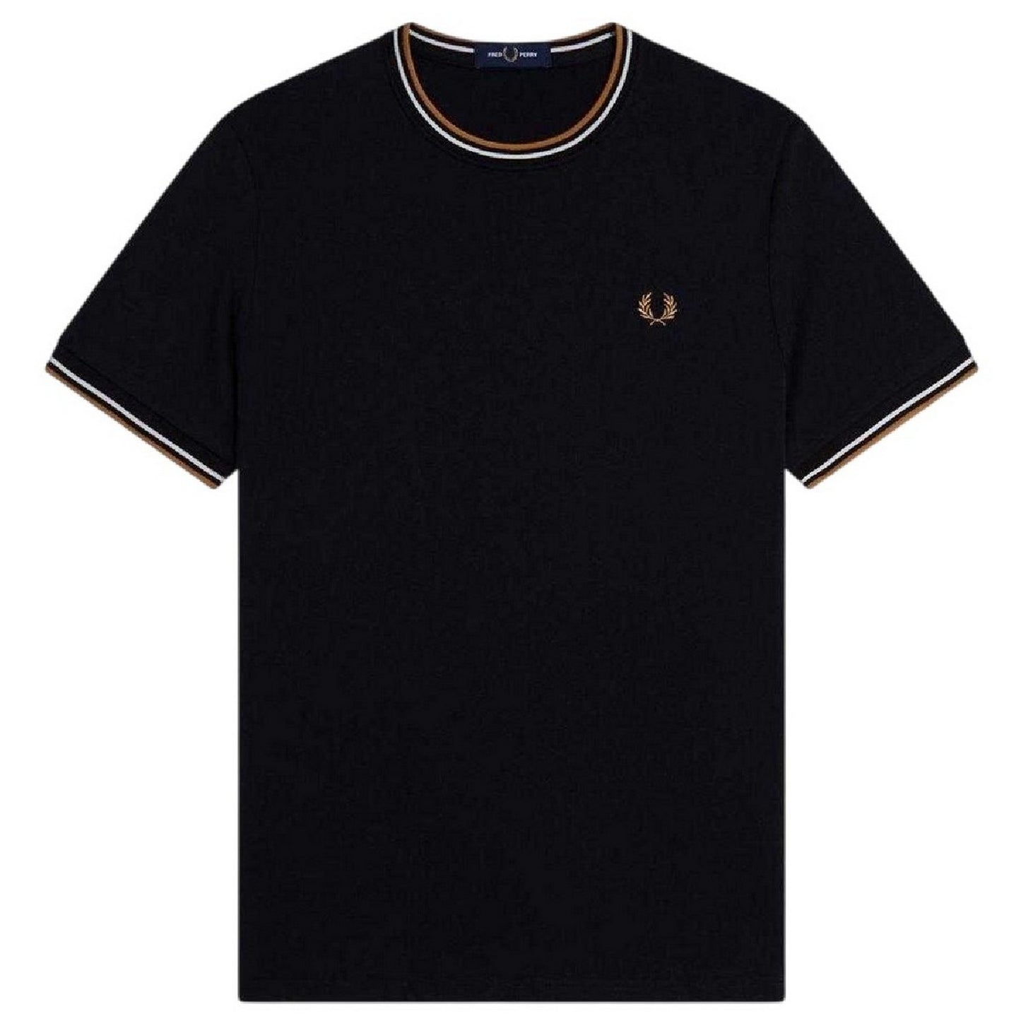 Black - Front - Fred Perry Mens Tipped T-Shirt
