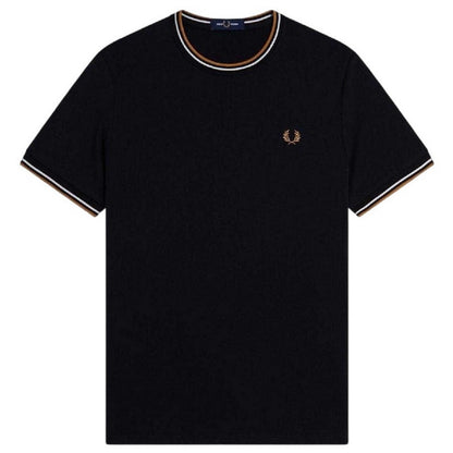 Black - Front - Fred Perry Mens Tipped T-Shirt
