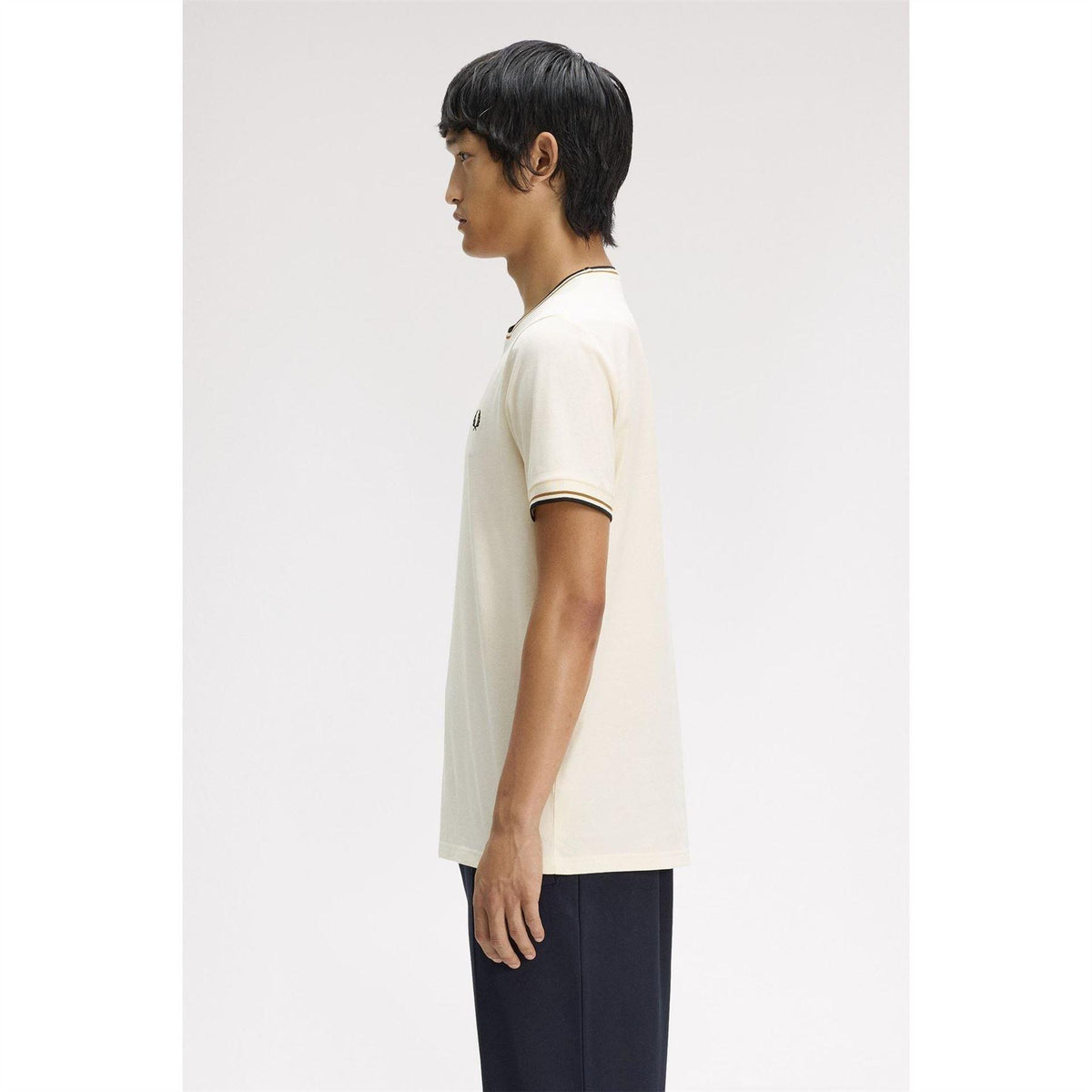 Ecru - Lifestyle - Fred Perry Mens Tipped T-Shirt