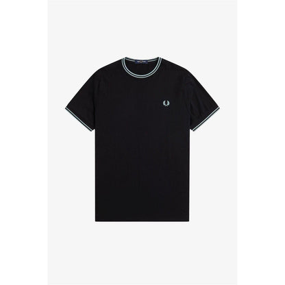 Black-Blue - Front - Fred Perry Mens Tipped T-Shirt