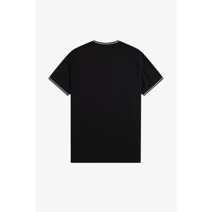 Black-Blue - Back - Fred Perry Mens Tipped T-Shirt