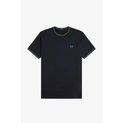 Dark Caramel - Front - Fred Perry Mens Tipped T-Shirt