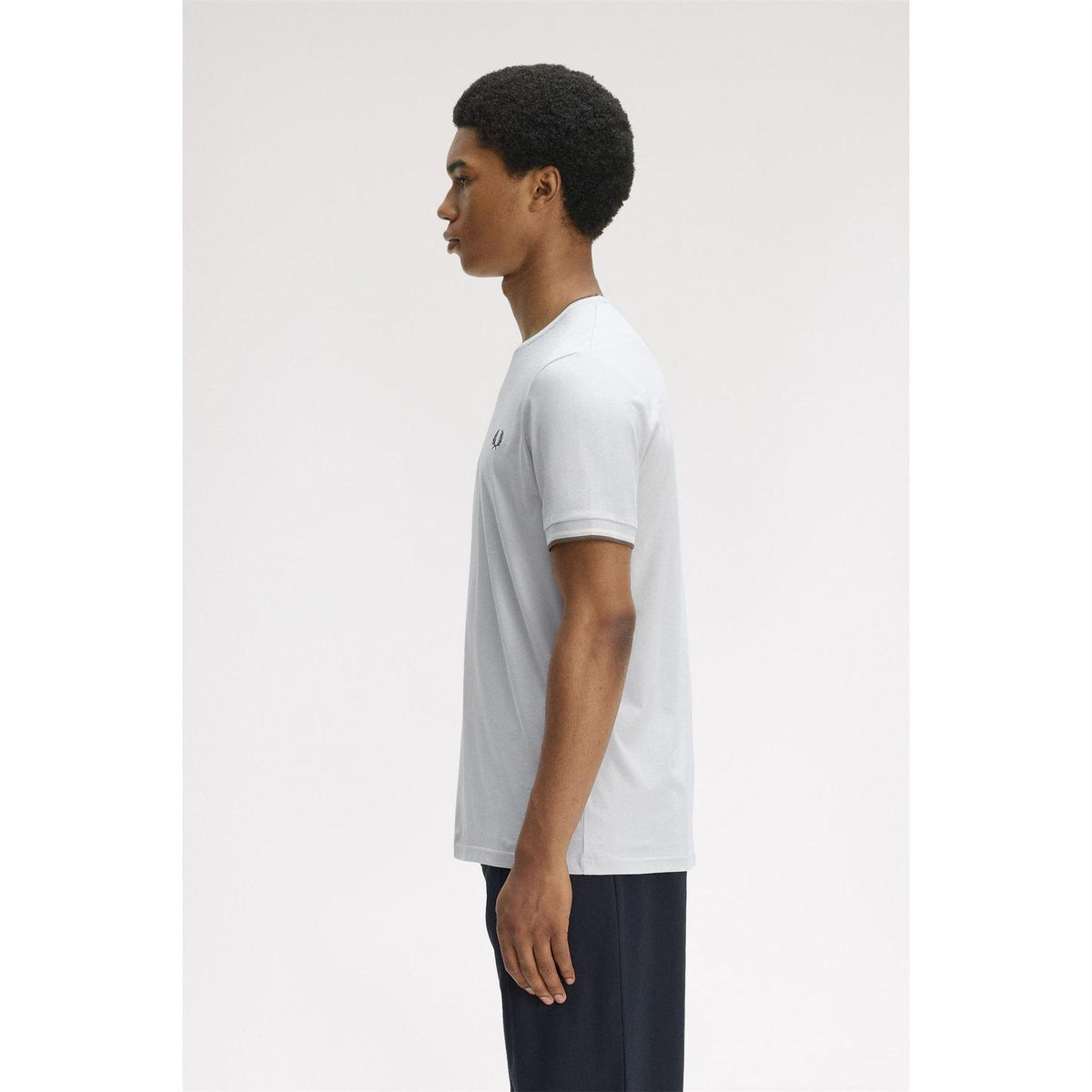 Dusky Blue - Lifestyle - Fred Perry Mens Tipped T-Shirt