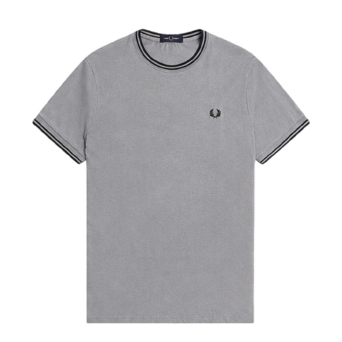 Grey - Front - Fred Perry Mens Tipped T-Shirt