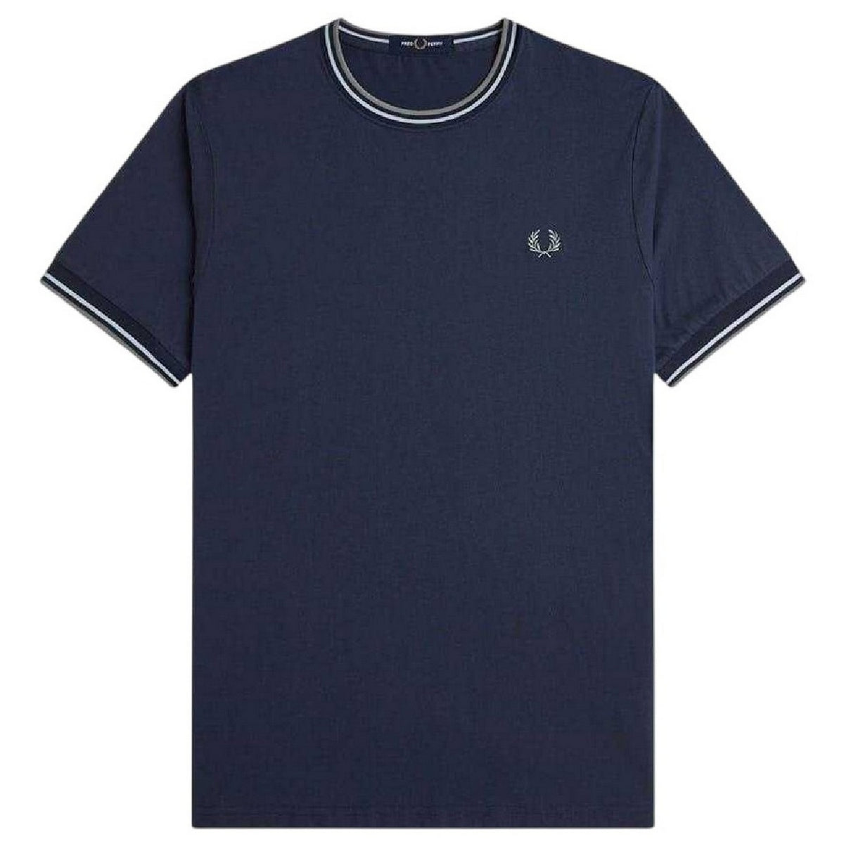 Airforce Blue - Front - Fred Perry Mens Tipped T-Shirt