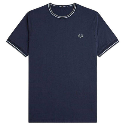 Airforce Blue - Front - Fred Perry Mens Tipped T-Shirt