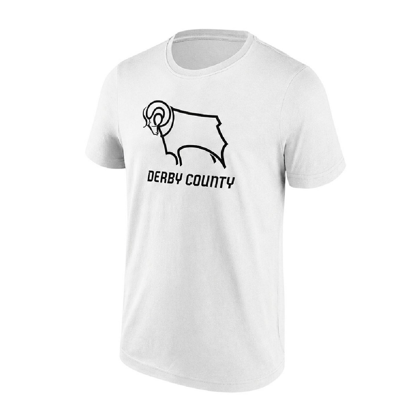 White - Front - Derby County FC Mens Essential Logo Short-Sleeved T-Shirt