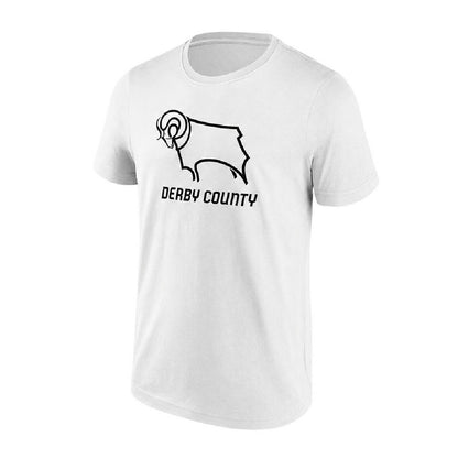 White - Front - Derby County FC Mens Essential Logo Short-Sleeved T-Shirt