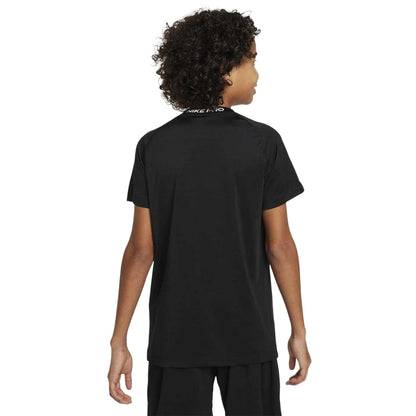 Black - Back - Nike Boys Pro Dri-FIT Short-Sleeved Top