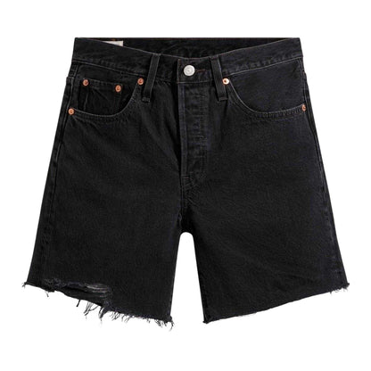 Black - Front - Levis Womens-Ladies 501 Denim Mid Thigh Jean Shorts