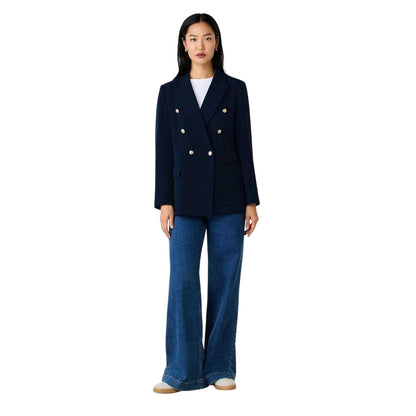 Navy - Side - Finery Womens-Ladies Double-Breasted Regular Blazer