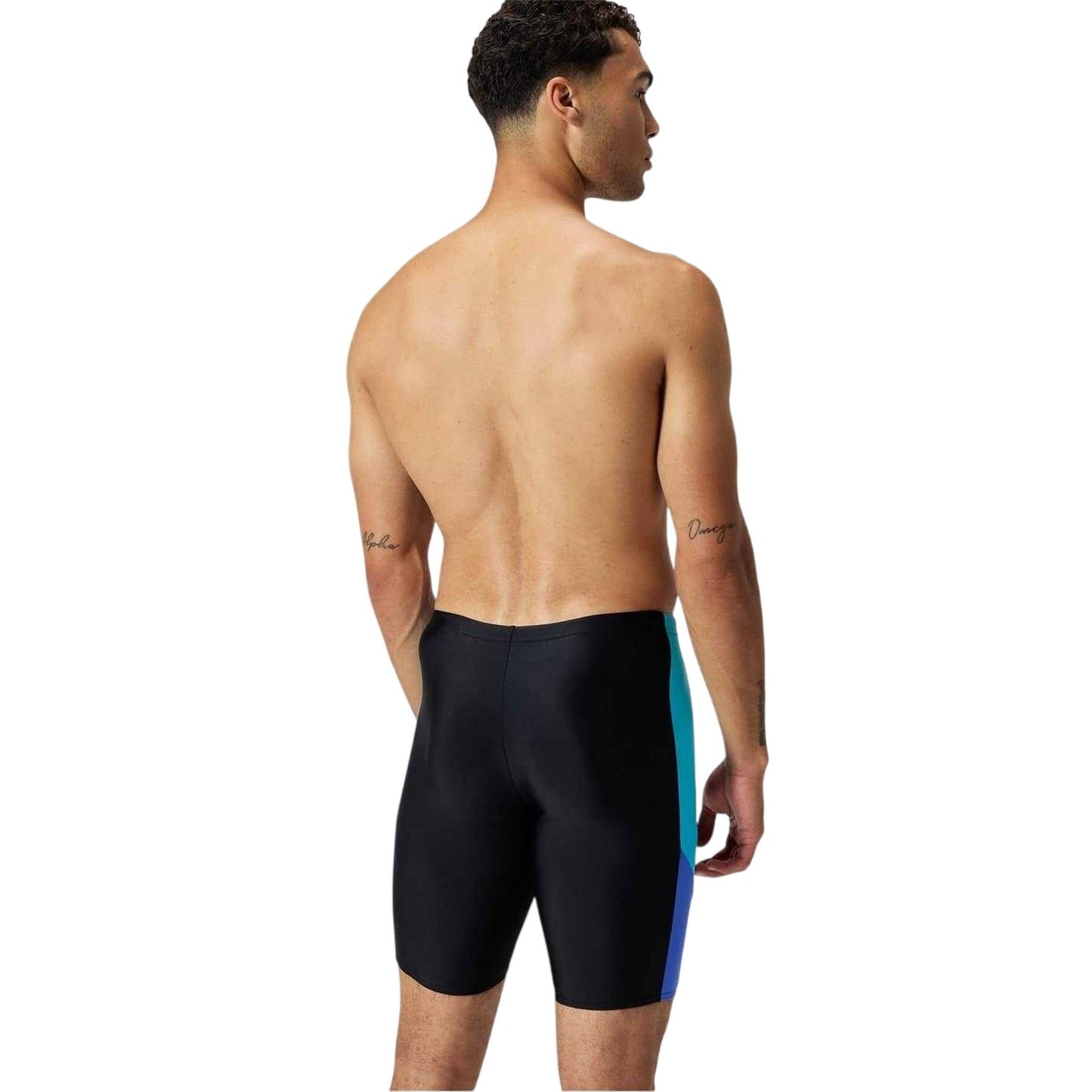 Black-Cobalt - Back - Speedo Mens Colour Block Jammer Shorts