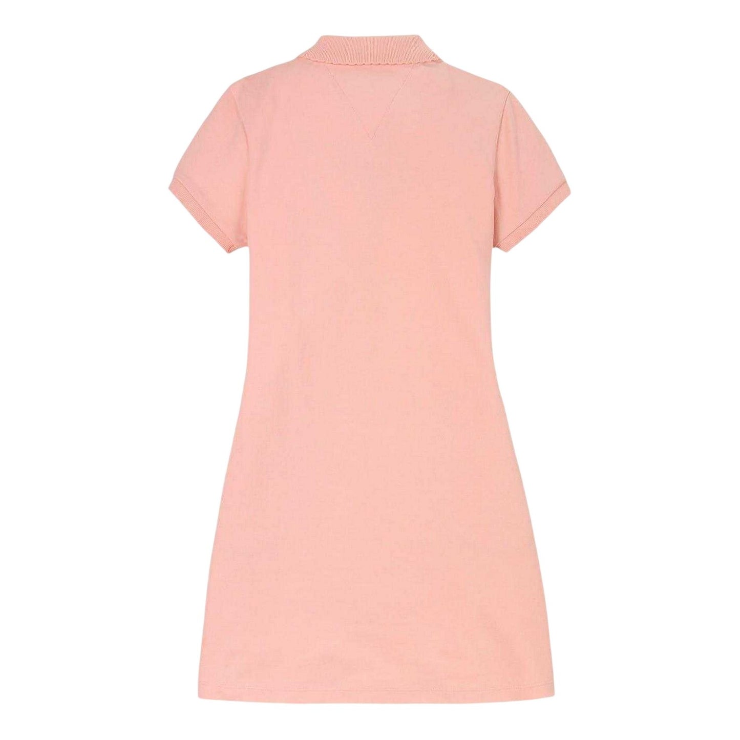 Coral Pink - Back - Tommy Hilfiger Girls Plain Collared Polo Shirt Dress