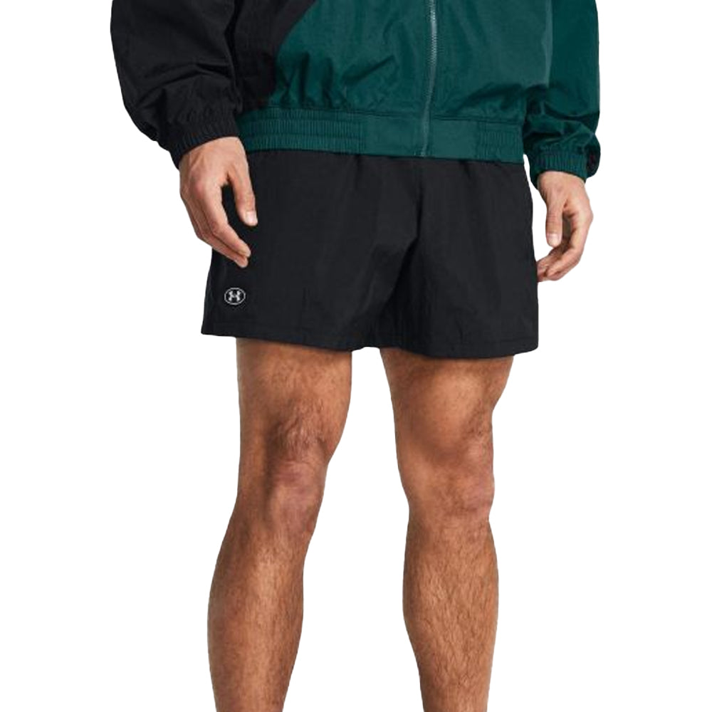 Black - Side - Under Armour Mens Icon Crinkled Volleyball Shorts