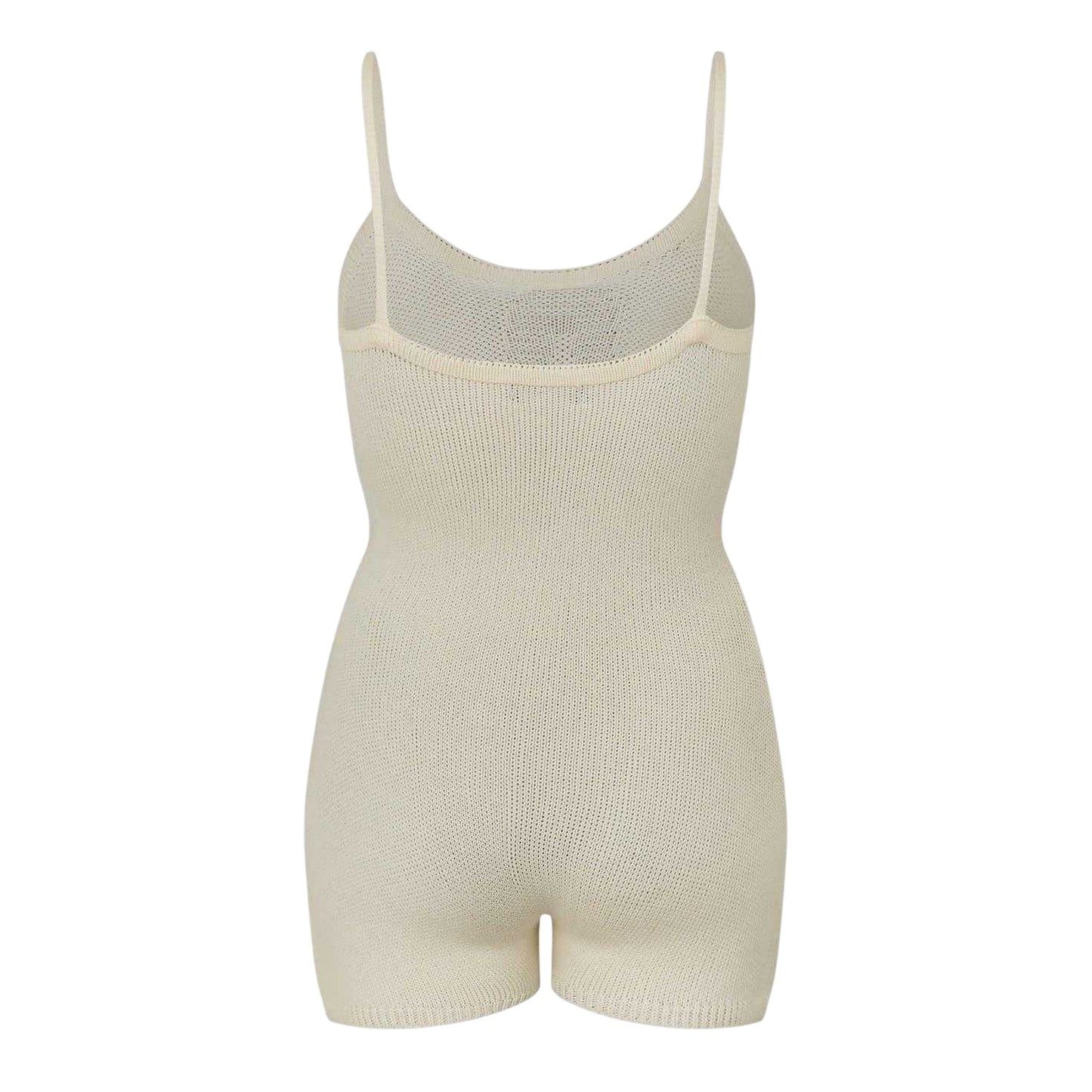 Cream - Back - Missy Empire Womens-Ladies Thick Knit Unitard
