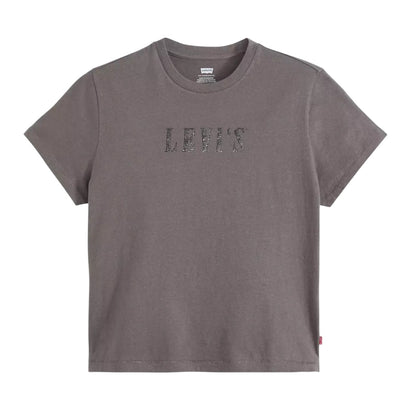 Grey - Front - Levis Womens-Ladies Rhinestone T-Shirt
