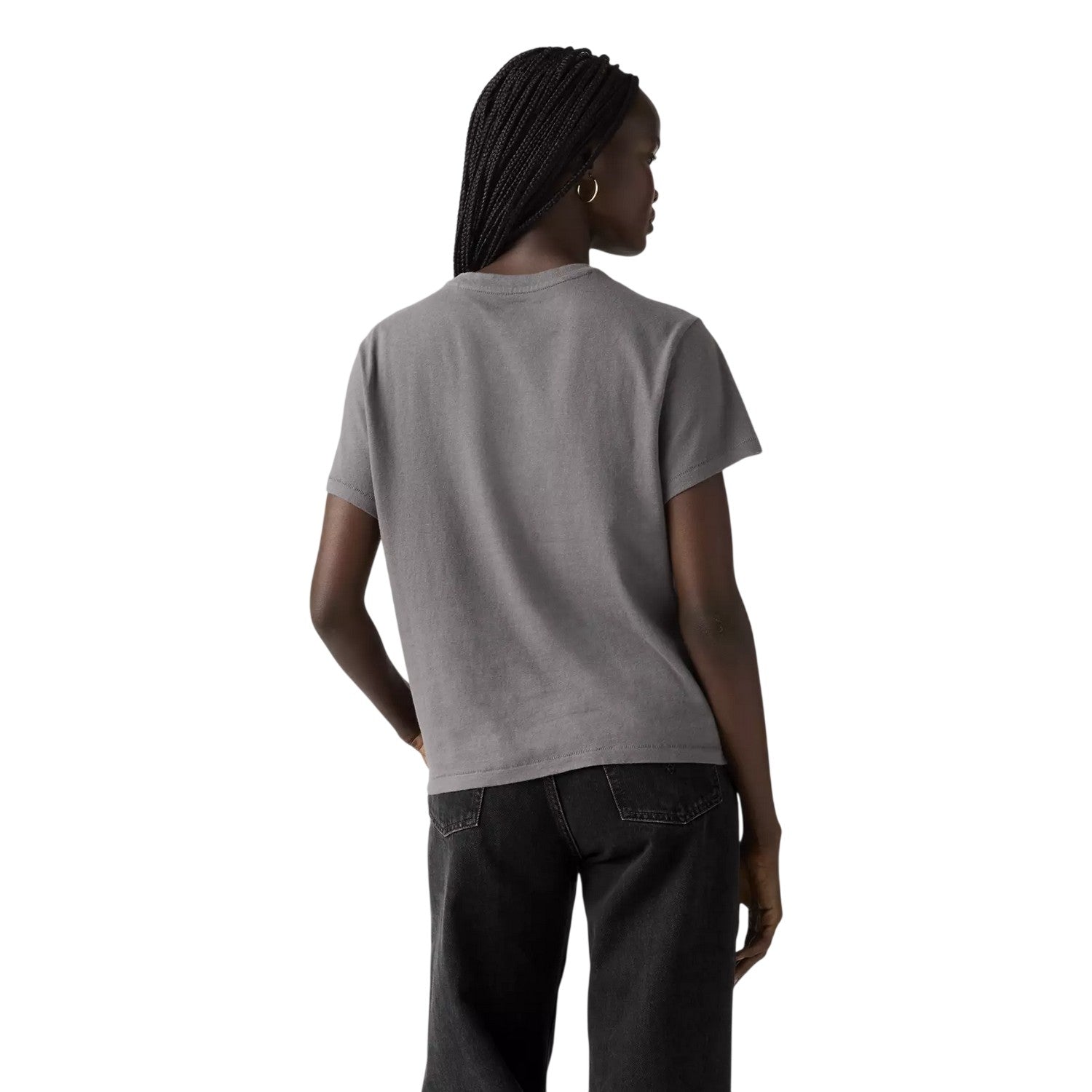 Grey - Back - Levis Womens-Ladies Rhinestone T-Shirt