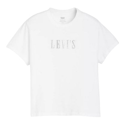 Bright White - Front - Levis Womens-Ladies Rhinestone T-Shirt