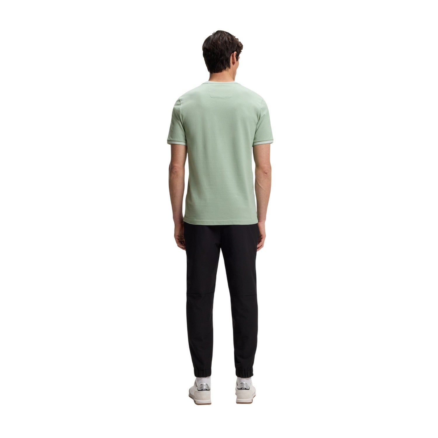 Green - Back - Boss Mens Hbg Taul Cotton Regular T-Shirt
