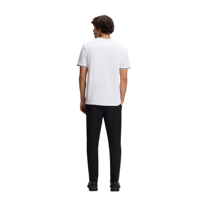 White - Back - Boss Mens Hbg Taul Cotton Regular T-Shirt