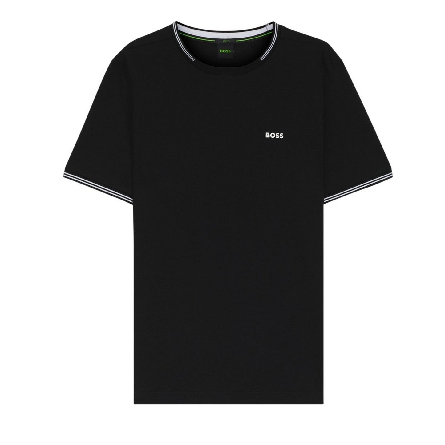 Black - Front - Boss Mens Hbg Taul Cotton Regular T-Shirt