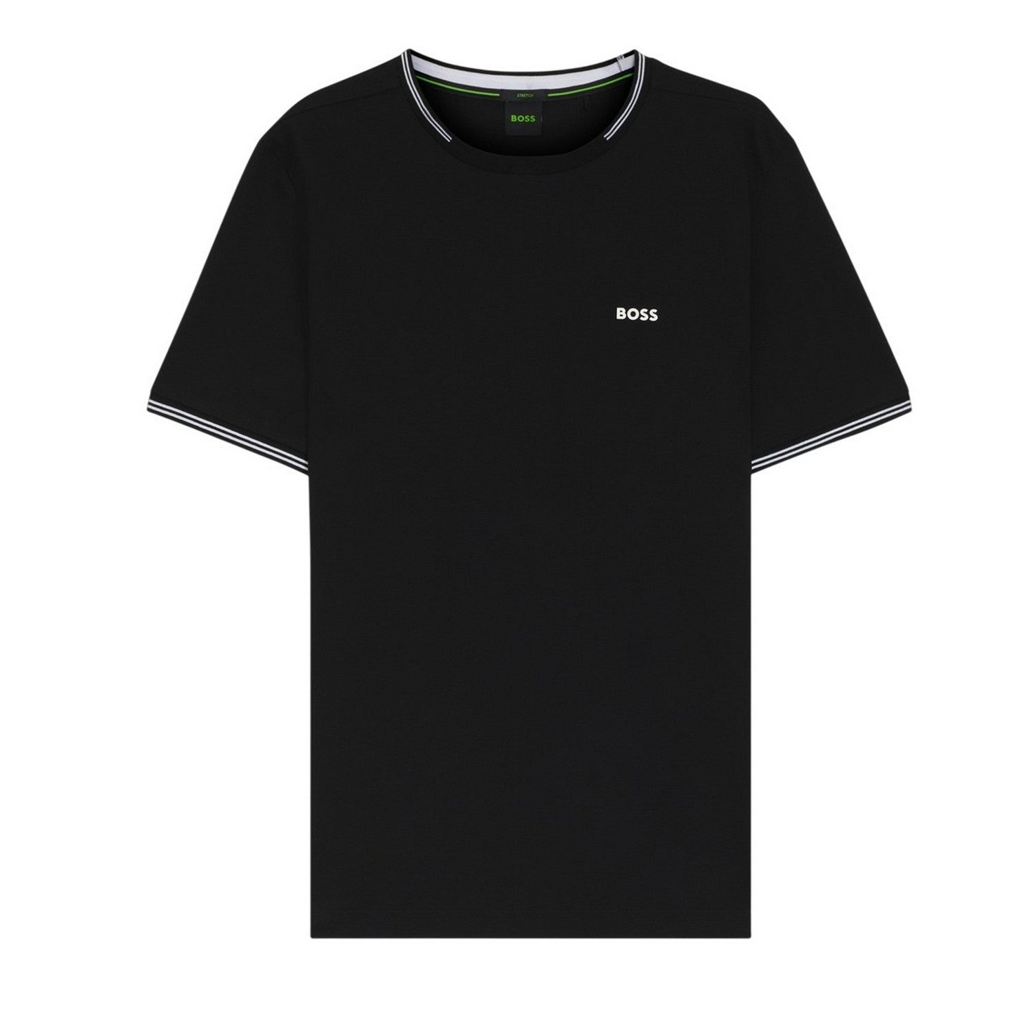 Black - Front - Boss Mens Hbg Taul Cotton Regular T-Shirt