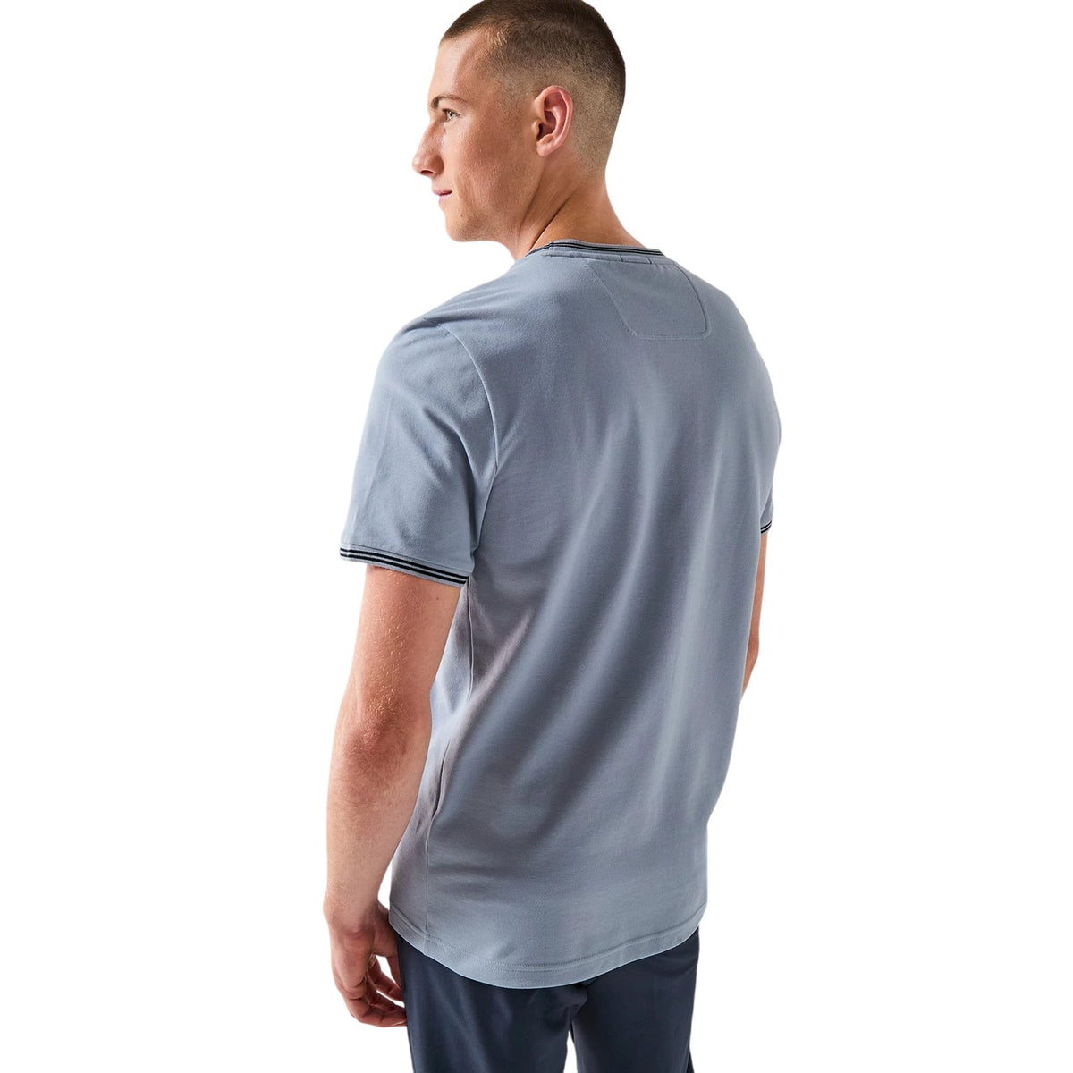 Dark Grey - Back - Boss Mens Hbg Taul Cotton Regular T-Shirt