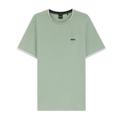 Green - Front - Boss Mens Hbg Taul Cotton Regular T-Shirt