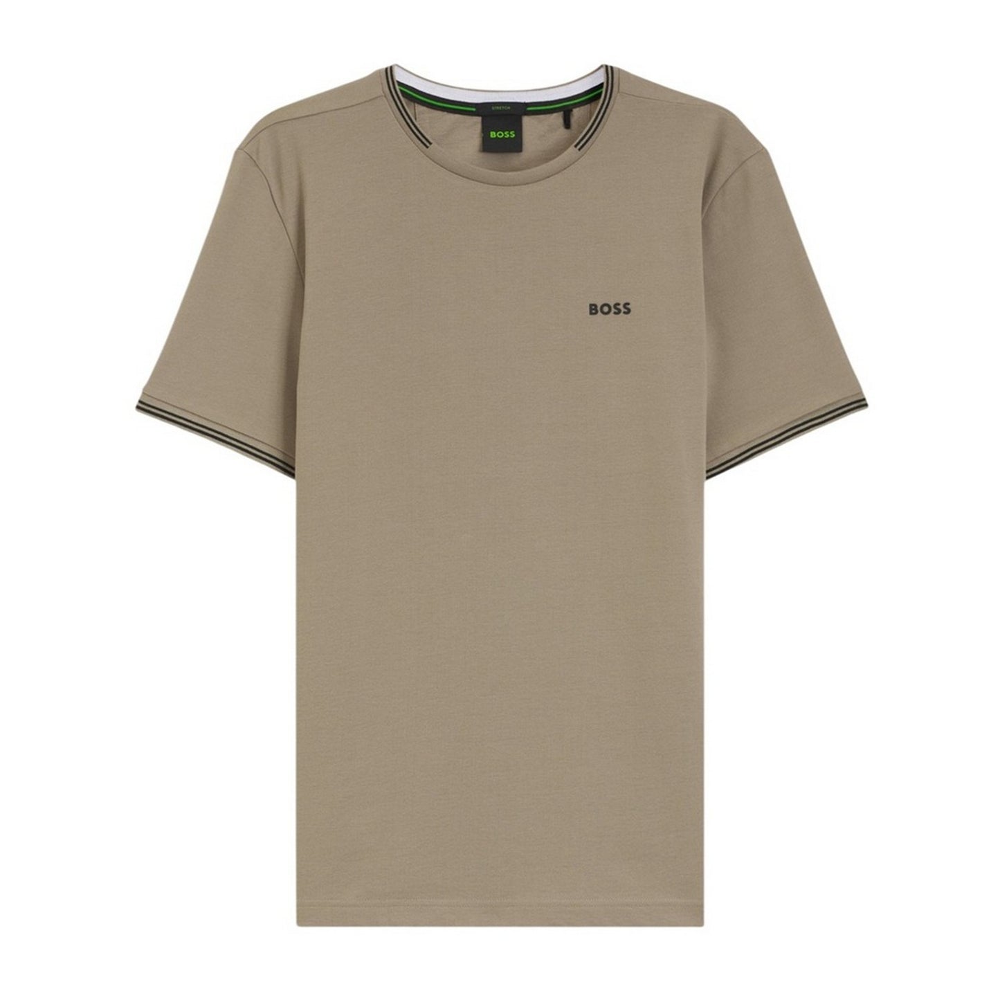 Beige - Front - Boss Mens Hbg Taul Cotton Regular T-Shirt