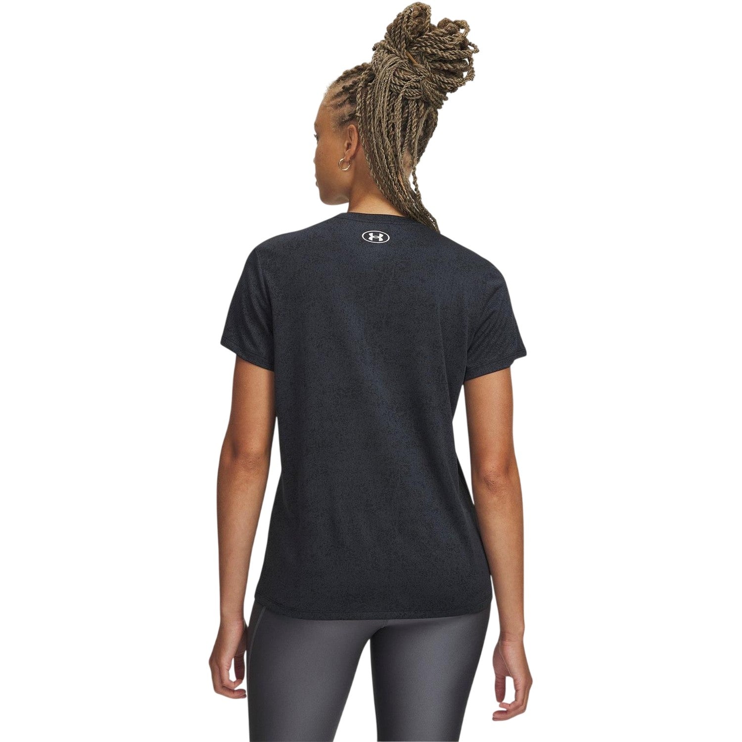 Black - Back - Under Armour Womens-Ladies Tech Textured T-Shirt