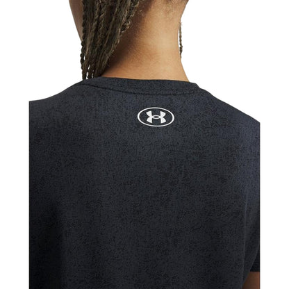 Black - Side - Under Armour Womens-Ladies Tech Textured T-Shirt
