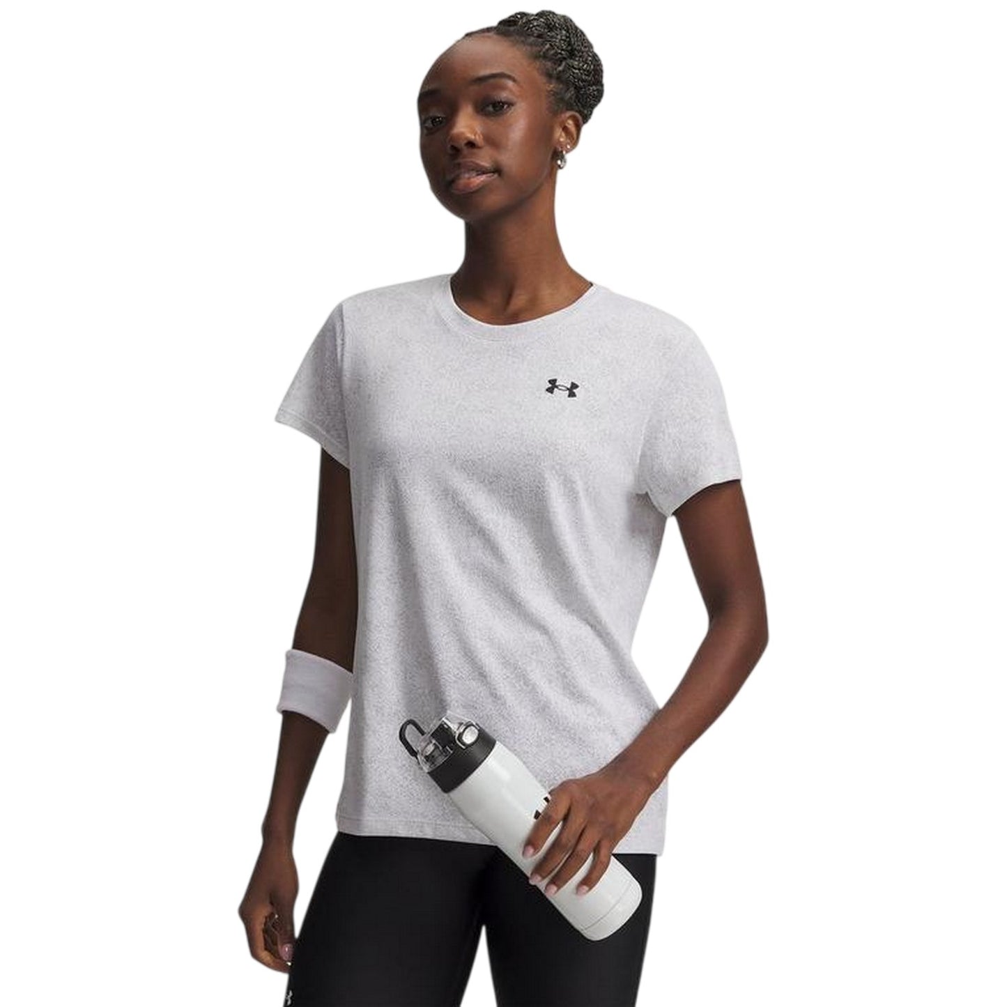 White - Front - Under Armour Womens-Ladies Tech Textured T-Shirt