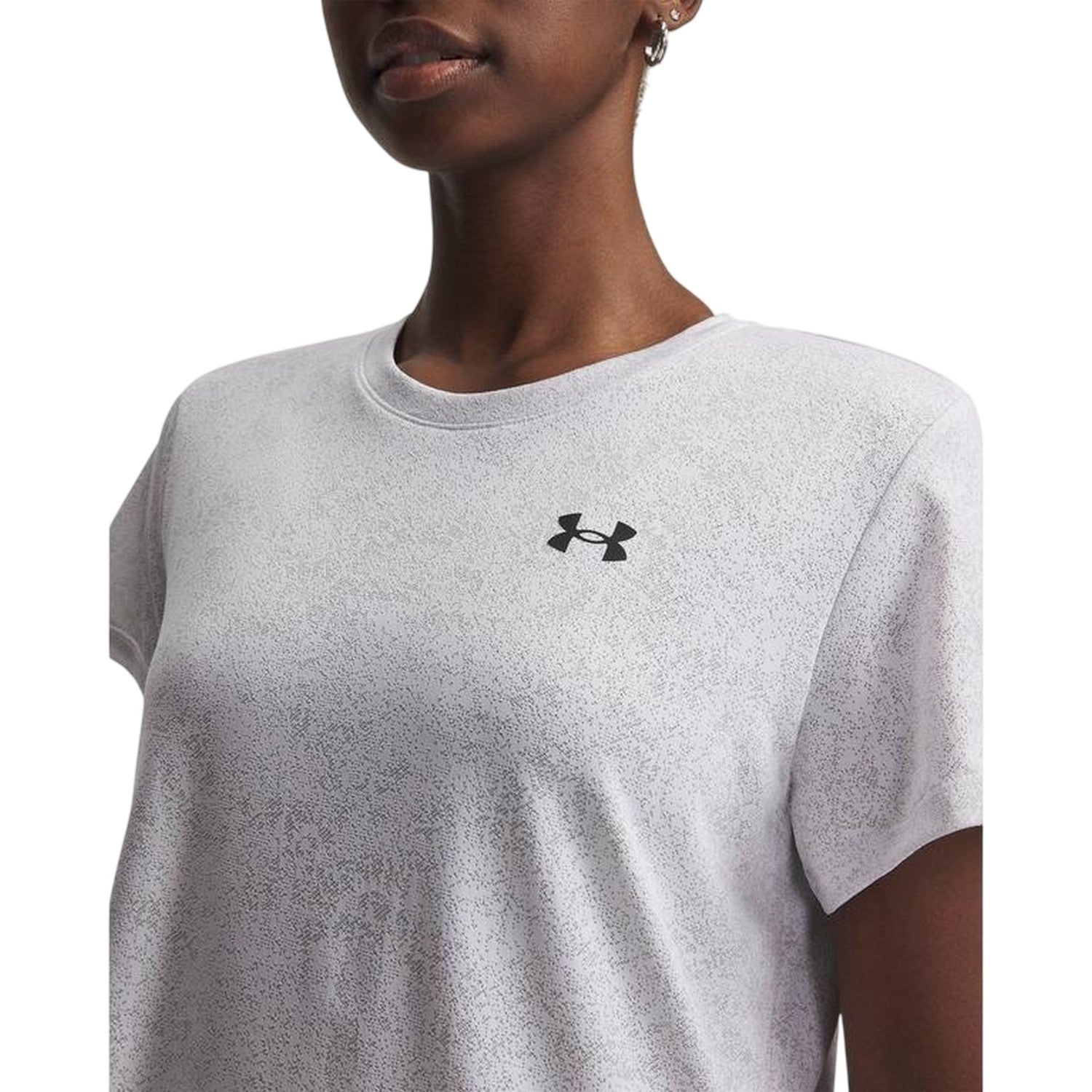 White - Side - Under Armour Womens-Ladies Tech Textured T-Shirt