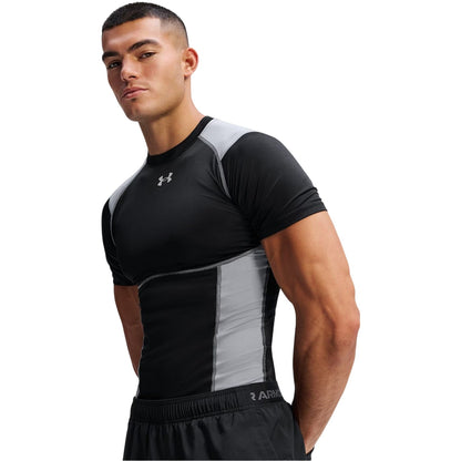 Black-Steel - Front - Under Armour Mens Elite Short-Sleeved T-Shirt