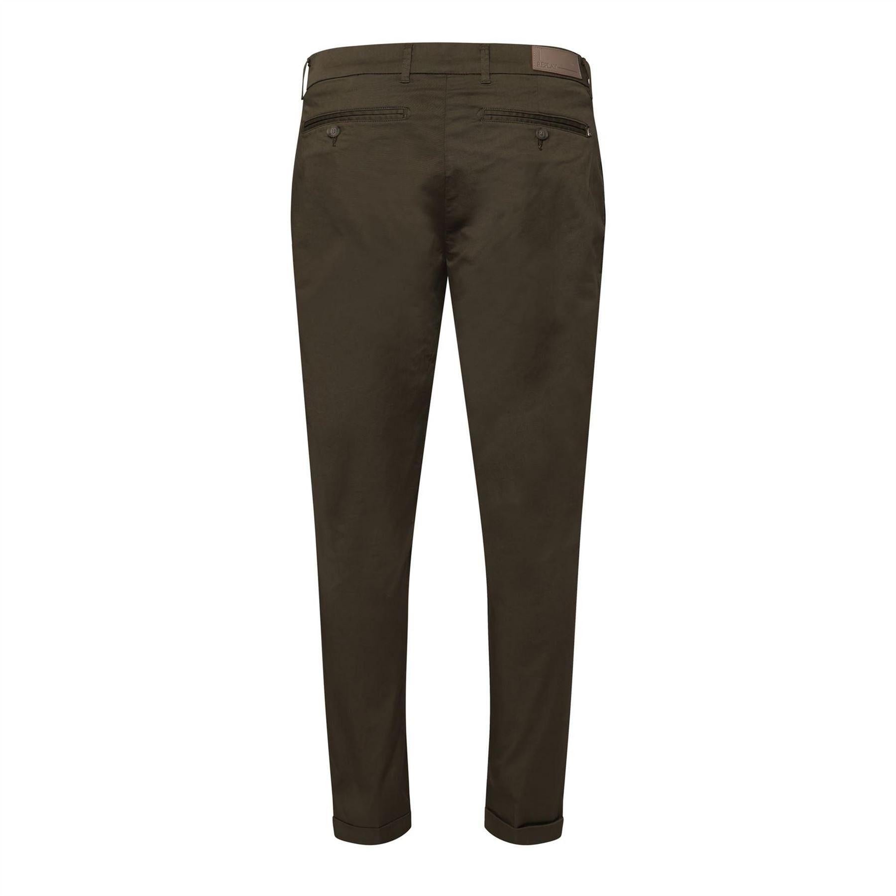 Green - Back - Replay Mens Slim Chinos