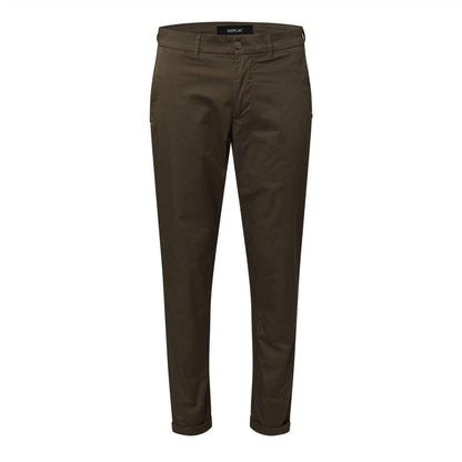 Green - Front - Replay Mens Slim Chinos