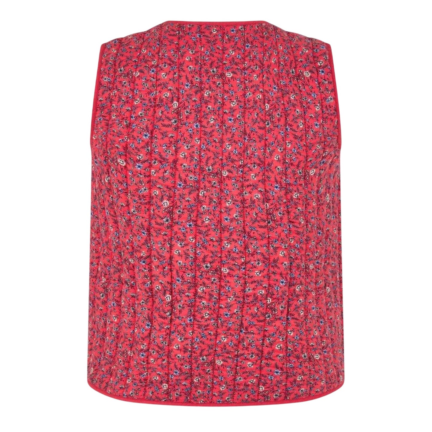 Red - Back - Nobody´s Child Womens-Ladies Floral Pattern Quilted Front Tie Gilet