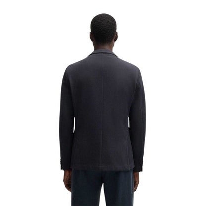 Dark Blue - Back - Boss Mens Textured Notch Neck Blazer