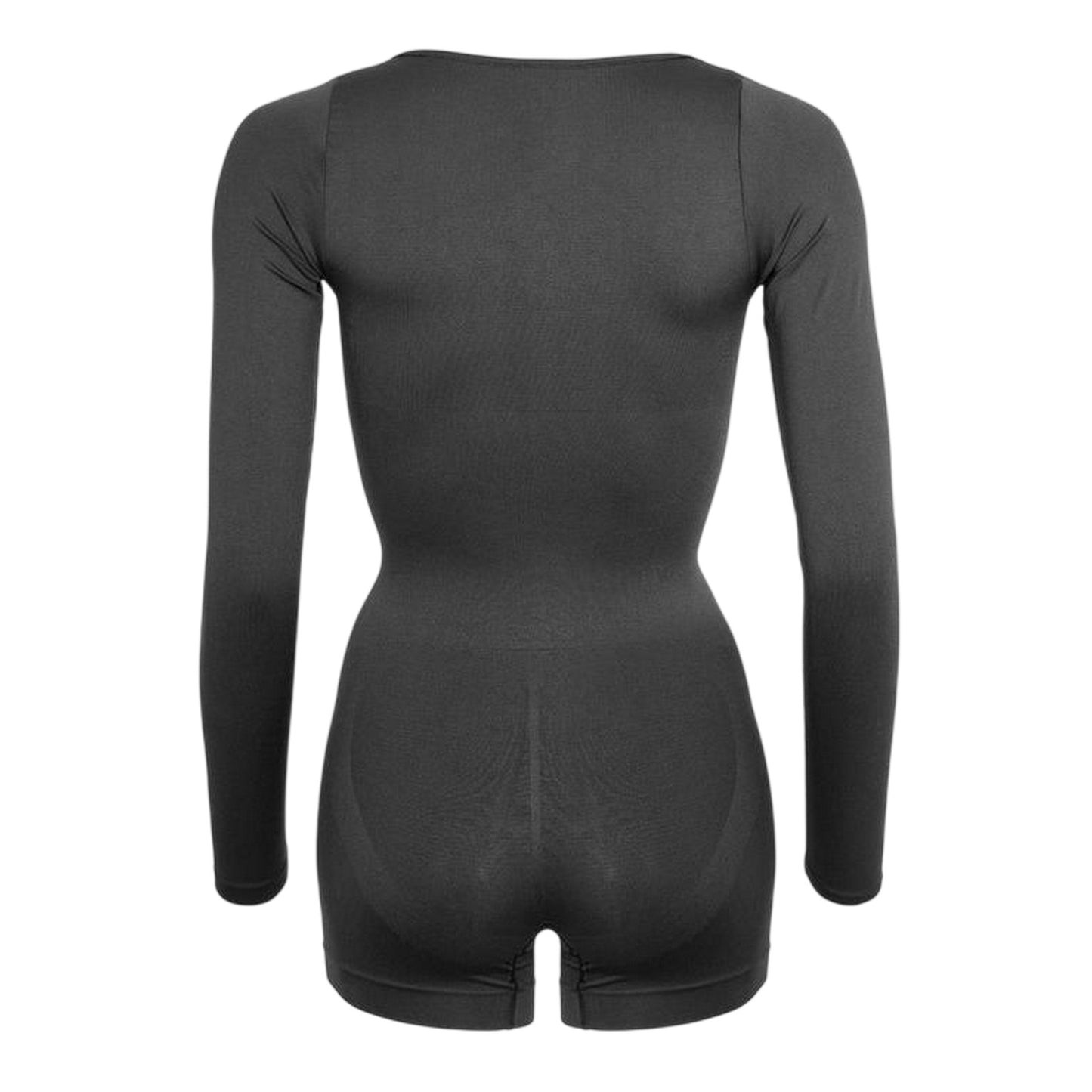 Black - Back - Missy Empire Womens-Ladies Seamless Plunge Unitard
