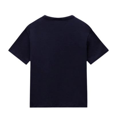 Marine Blue - Back - Napapijri Childrens-Kids Adige Flag Crew Neck T-Shirt
