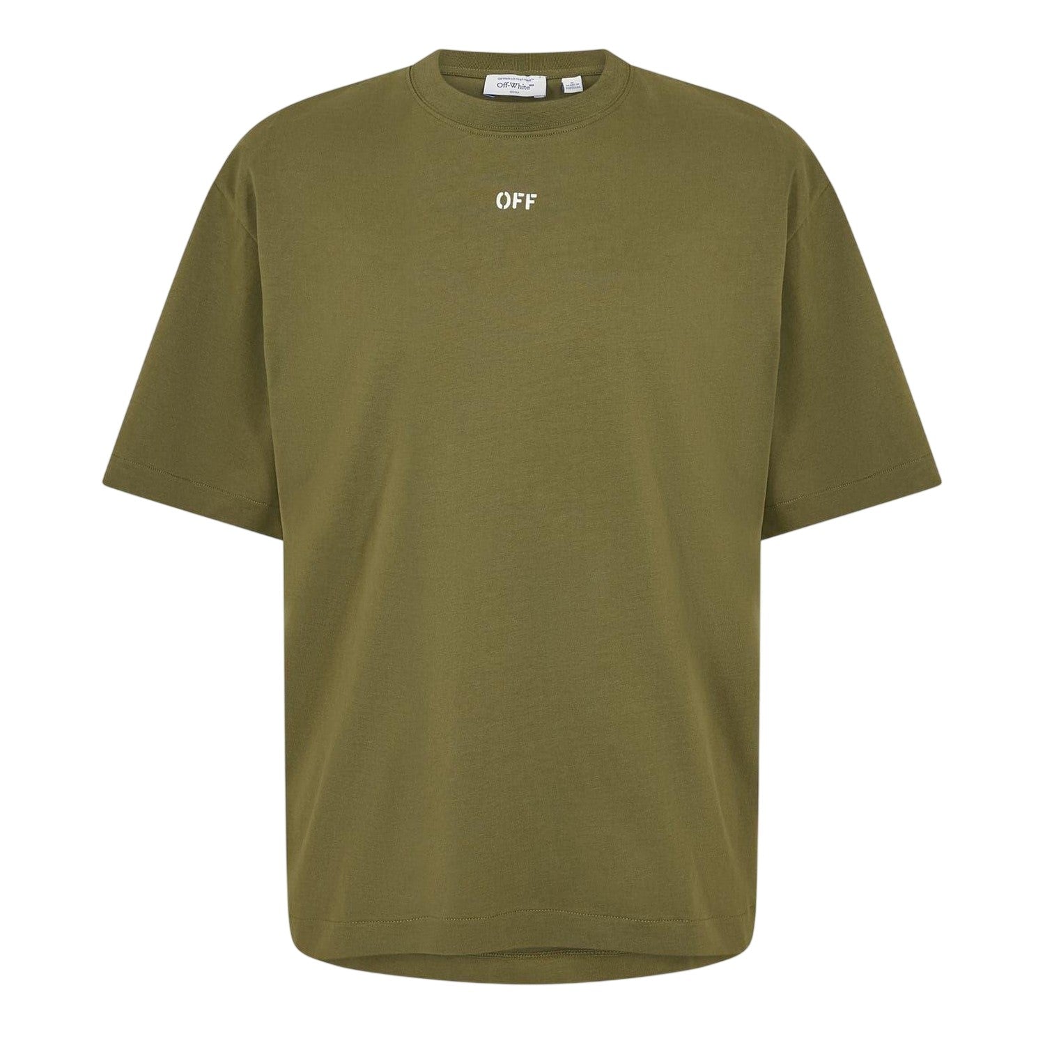 Moss-White - Front - Off White Mens Small Logo Oversized T-Shirt