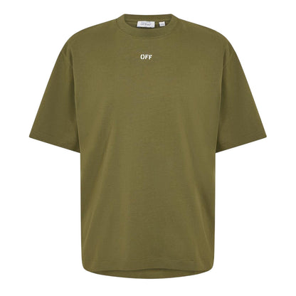 Moss-White - Front - Off White Mens Small Logo Oversized T-Shirt